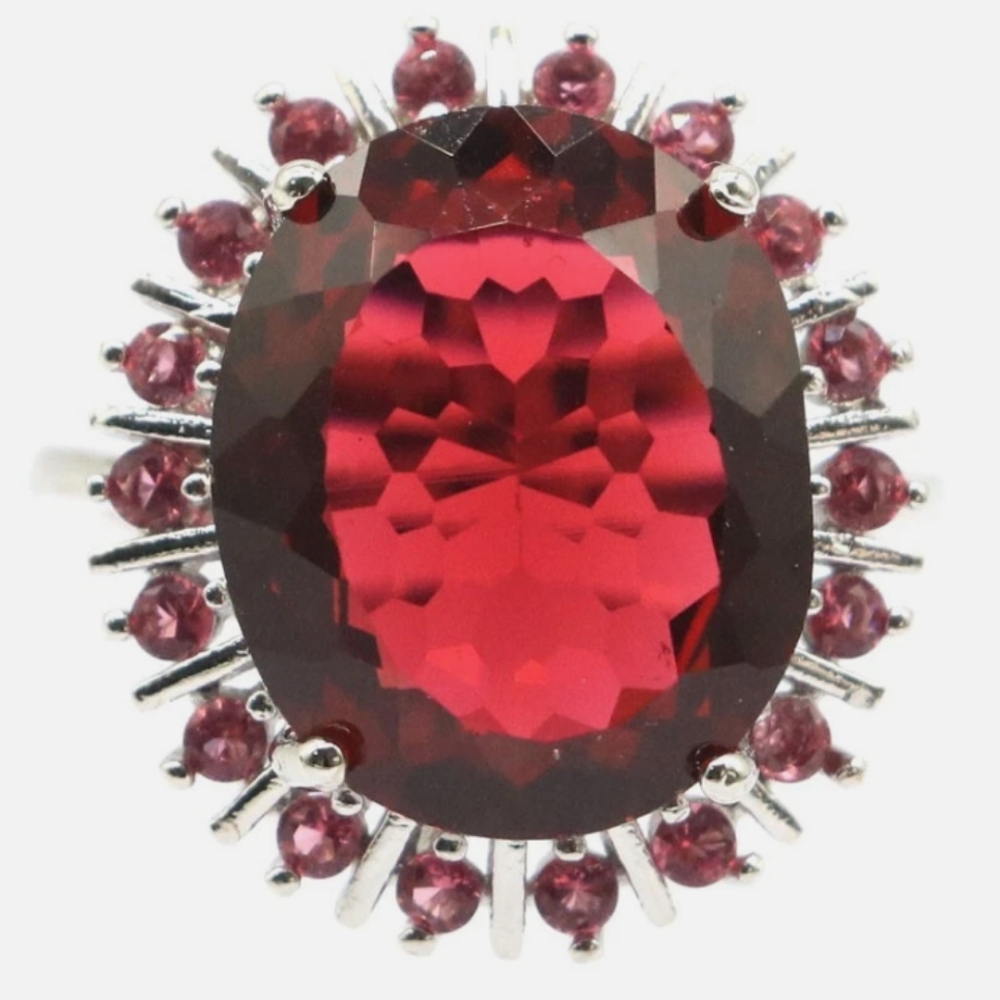 New Raspberry Rhondolite Garnet Sterling Silver Ring